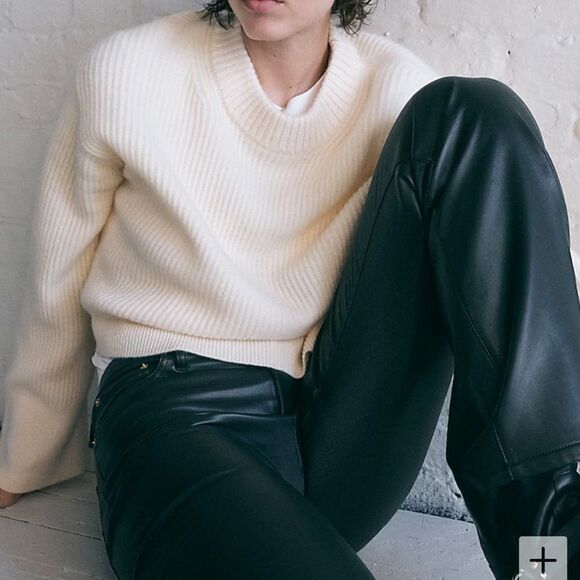 J Crew High-rise bootcut pant in faux leather Womens Size 36 Black‎ - Picture 12 of 13